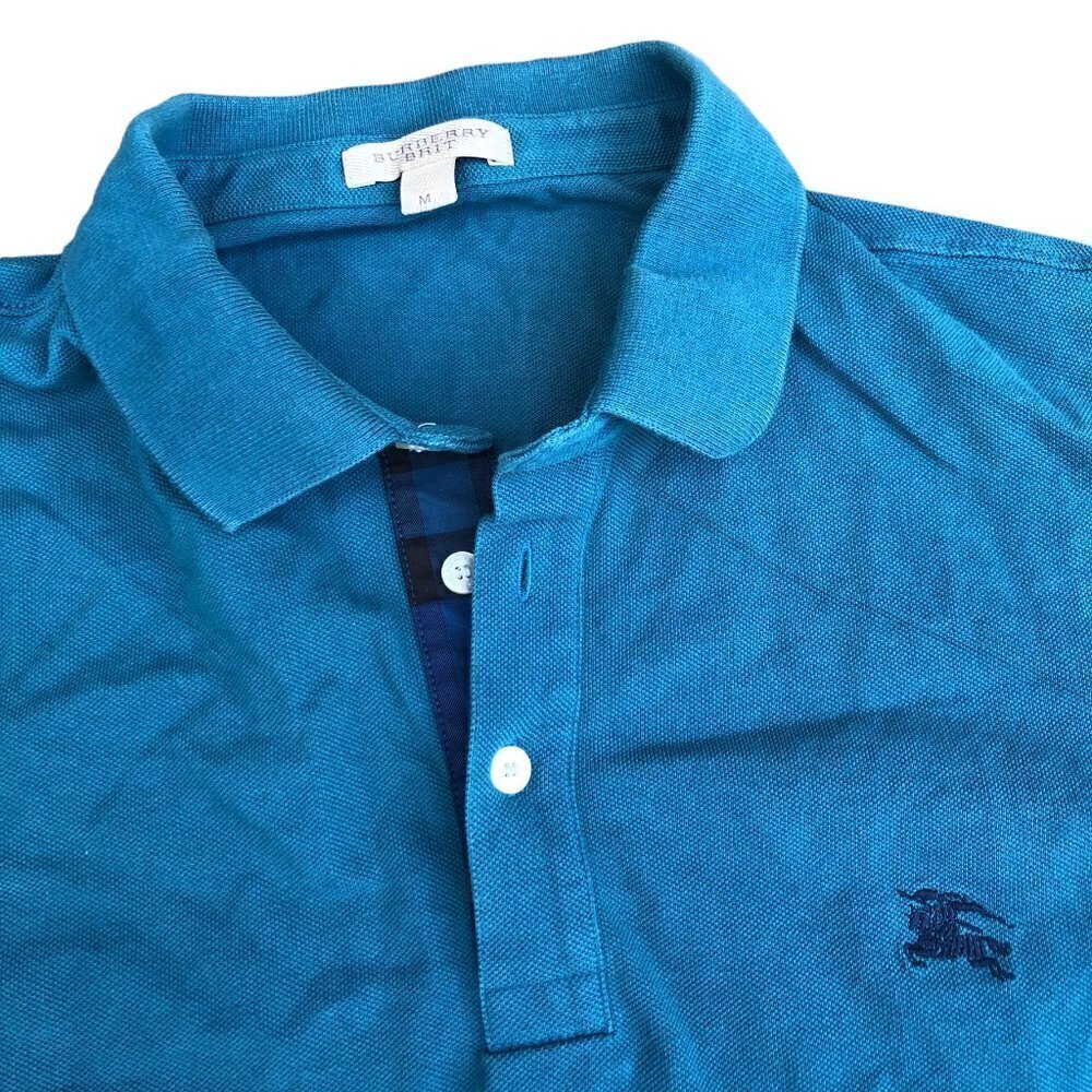 VINTAGE Burberry Brit Shirt Polo Button Up Blue - Picture 2 of 6